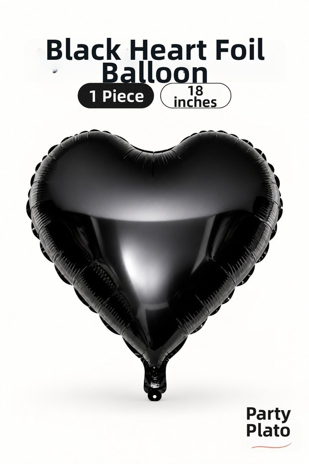 Black Heart Foil Balloon 18 Inch 1 Piece Birthday and Party Decoration Balloon