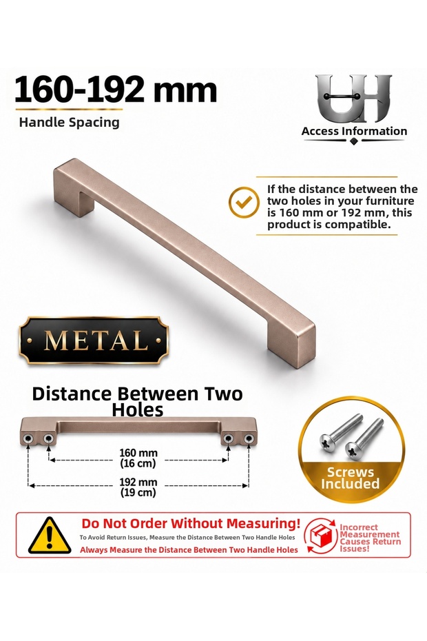 Metal Bridge Modern Luxury Furniture Cabinet Drawer Handles 160-192 Mm, Rose/Light Aqua/Bronze Green/Gloss Chrome/Matte Gold/Matte Gray Metal