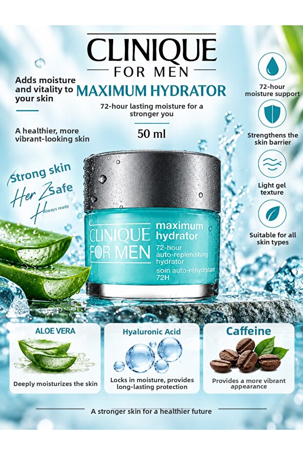 Maximum Hydrator 72H 50 ml – Men's Moisturizing Cream with Hyaluronic Acid and Aloe Vera