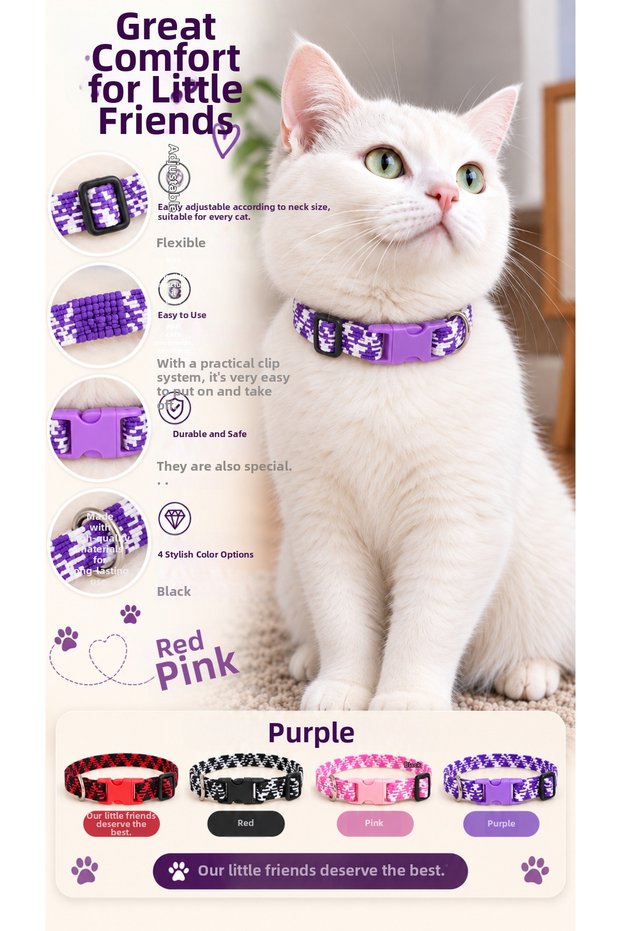Adjustable Cat Collar with Elastic