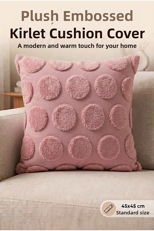 Throw Pillow Cover Decorative Pillowcase 45X45 cm Plush Embossed Throw Pillow Cover