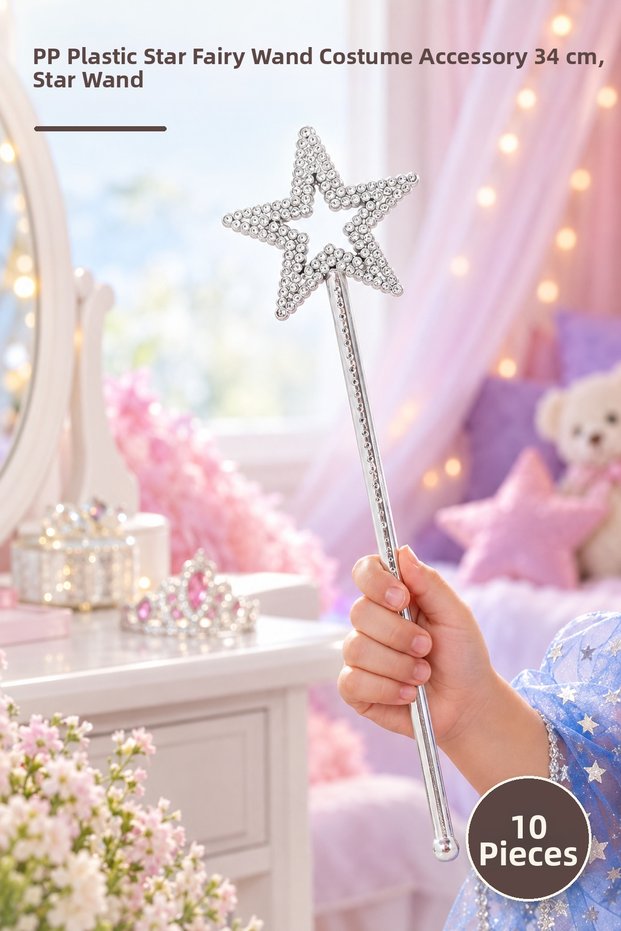 10 Pieces Fairy Wand - Pp Plastic Star Fairy Wand Costume Accessory 34 Cm, Star Wand Fairy Wand Star Wand