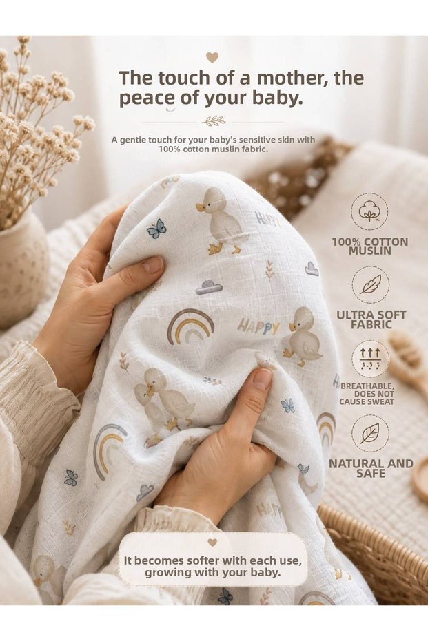 Baby Blanket Muslin 100% Cotton (80X80 cm)
