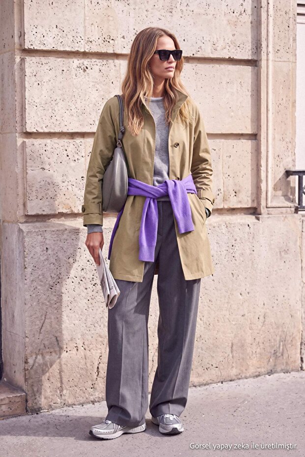Wardrobe Essentials Khaki Regular Trench Coat Twoaw27Tr00027