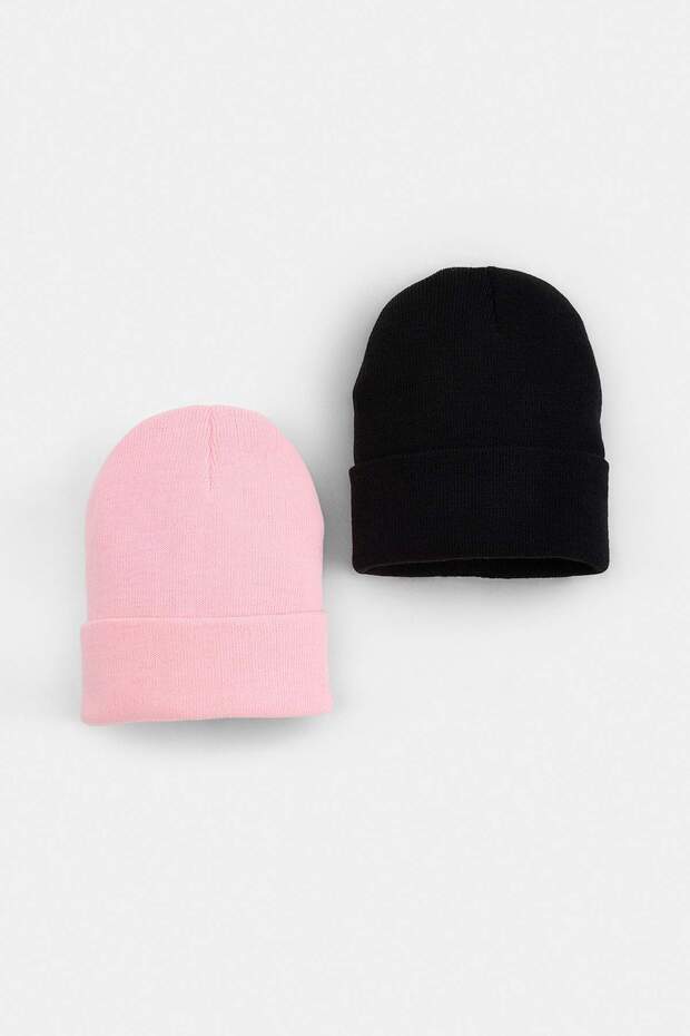 Black-Pink Women's Double Beret Takaw27Br00006