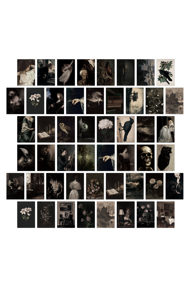 50pcs 50pcs Classical Gothic Style Decorative Collage Cards Minimalist Postcards Artistic Romantic P