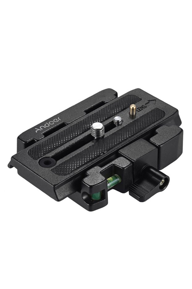 black Andoer Video Camera Tripod Quick Release Clamp Adapter with Quick Release Plate for Manfrotto