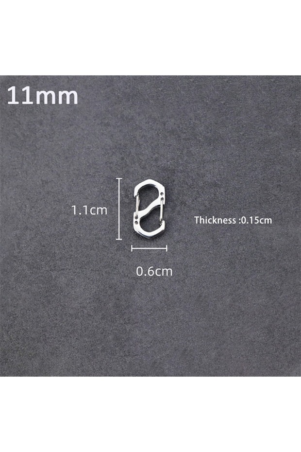 11mm 10PCS 10PCS Backpack Buckle Stainless Steel S Type Carabiner With Lock Mini Outdoor Backpacks L
