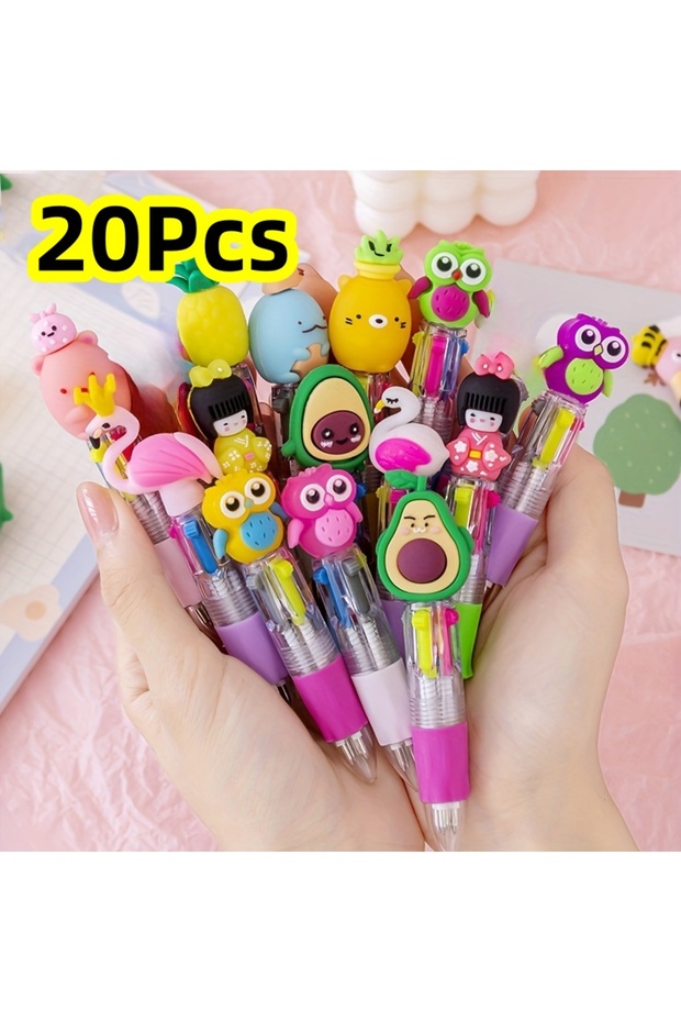 20Pcs Hybrid design 5-20Pcs/Lot Cute Cartoon 4 Color Mini Ballpoint Pen KawaiiUnicorn Flamingo Retra