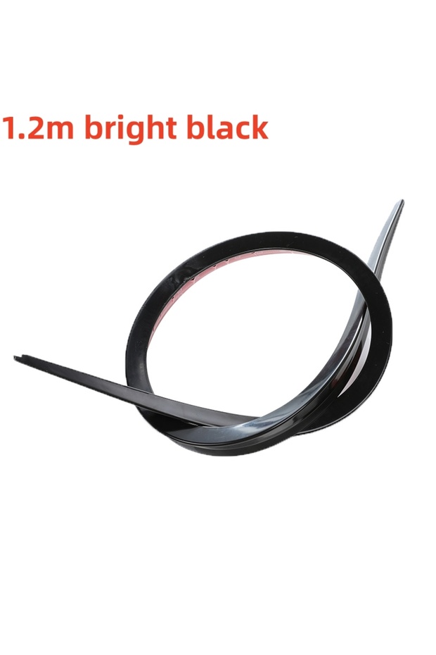 1.2m bright black Universal Soft Car Spoiler Sticker Trim Trunk Wing 1.2/1.5m Black Bonnet Hatch G