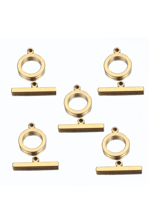Gold color 5 Sets of Stainless Steel Gold Flat OT Toggle Clasp DIY Jewelry Making Necklace Bracelet
