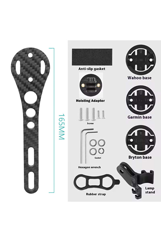 165 14g Lightweigt Carbon Fiber Bike Speedometer Mount Multifunctional Road Bicycle Light Holder Uni