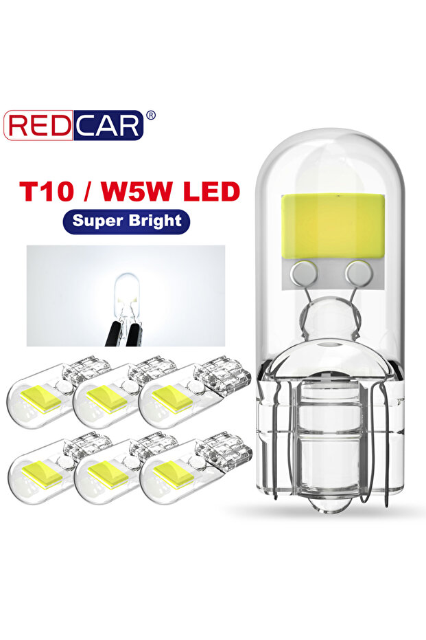 2pcs WHITE 2/6x W5W T10 Led Bulbs Canbus W5W Sapphire COB Drive-Free Led Wedge Bulb 6000K 168 194 Le
