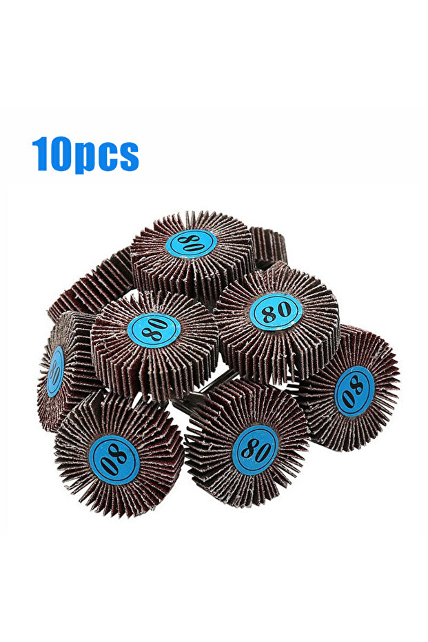 10pcs 5/10pcs Louver 80 Grit Grinding Sanding Sandpaper Flap Wheel Discs 3.0mm Shank Shutter Polishi