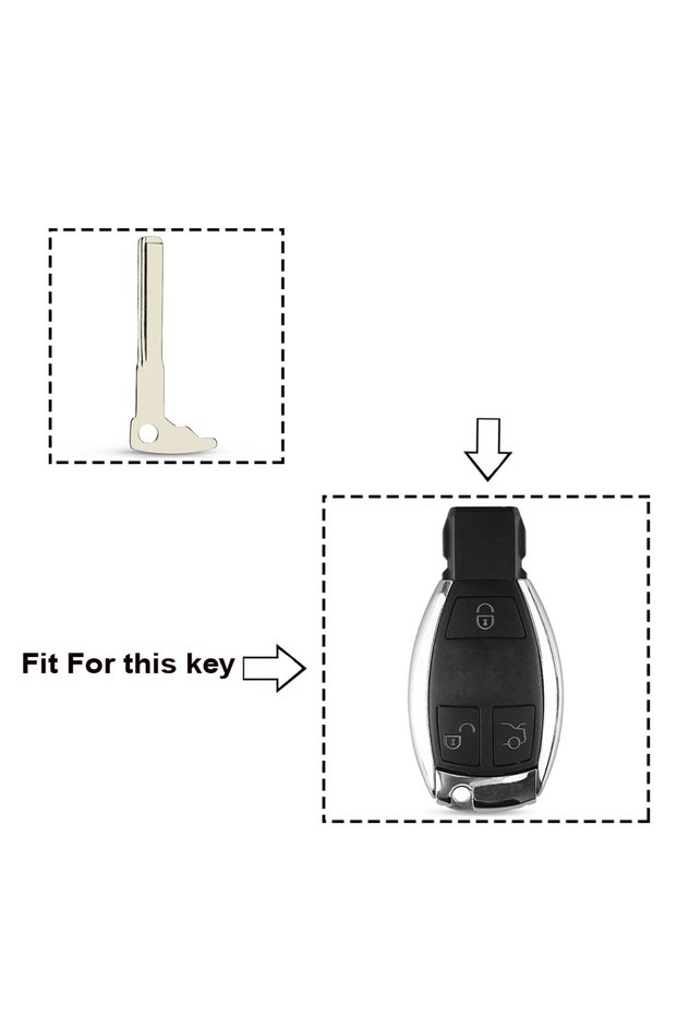 Model 3 KEYYOU 1PCS New Key Blade For Mercedes Benz Remote Smart Chrome Blank Key Replacement Access