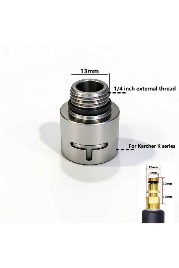 A 1/4inch Pressure Washer Adapter External Thread Connect Cleaning Nozzle Tips for Karcher K Series/