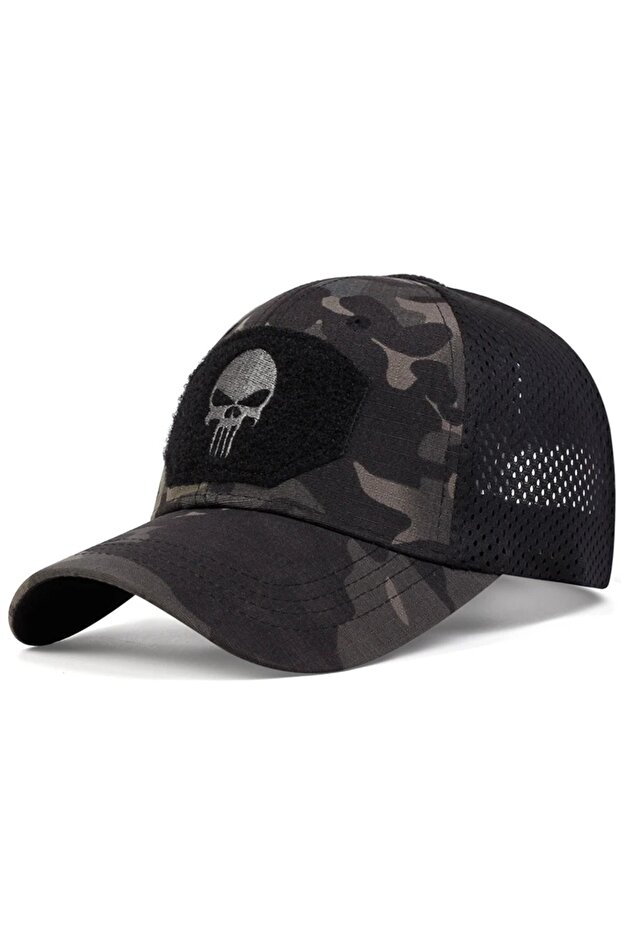 SFH1 2025 NEW Skull Embroidered Top with Patch Breathable Baseball Caps Spring and Autumn Outdoor Ad