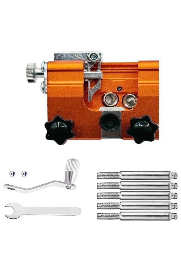 1Set(10Pcs)Orange Portable Chainsaw Sharpener Manual Chain Sharpening Kit with Burr Stone Ideal for