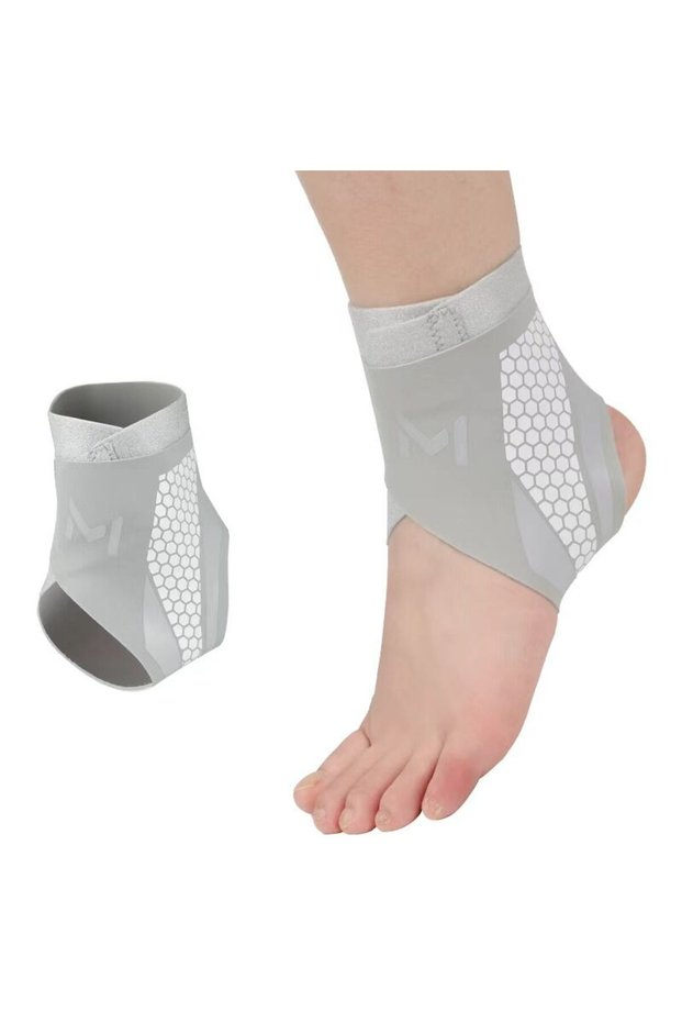 Gray 1Pcs Ankle Support Light Thin Breathable Pressurized Fixation Prevent Ankle Sprains Tendon Inju