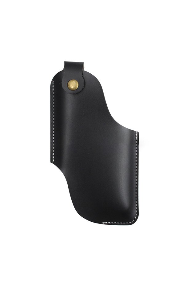 black Large Vintage Phone Bag pu Artificial Leather Sheath With Belt Loops Mobile Phone Belt Cover w