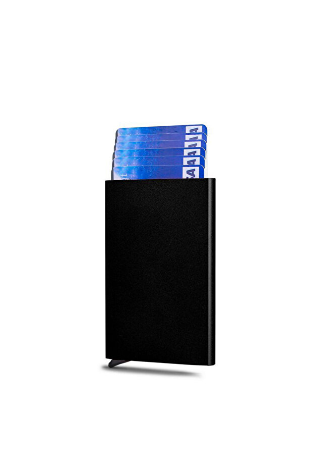 black Anti Rfid Blocking Protected Magic Men ID Holder Wallet Men Women Metal Business B
