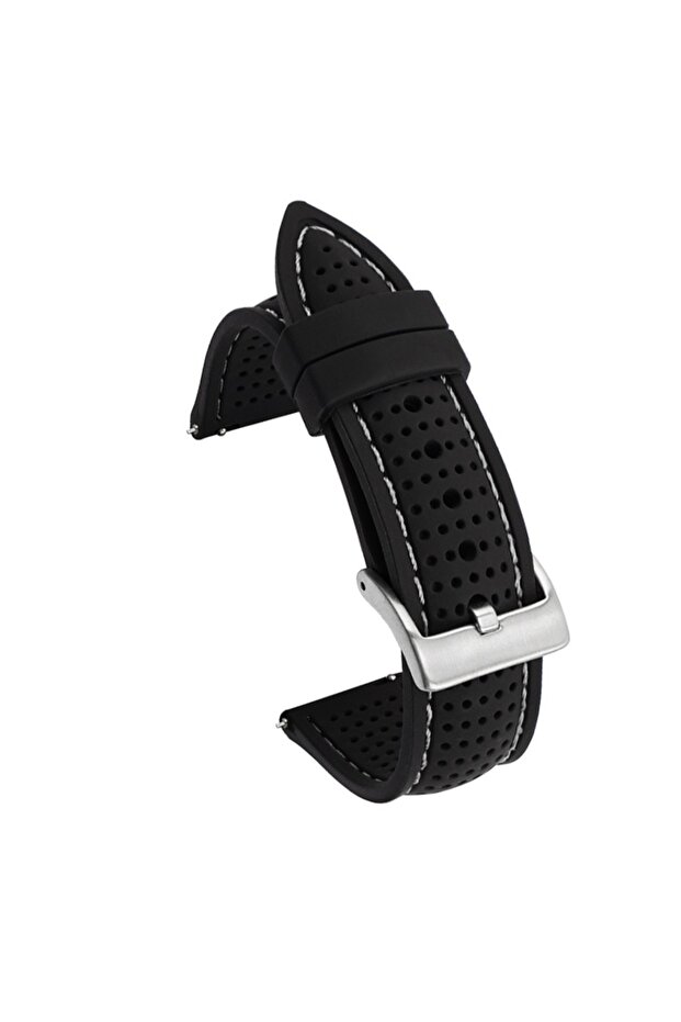 24mm Black White Soft Silicone Rubber Watch Strap 20mm 22mm 24mm Men Women Sport Waterproof Breathab