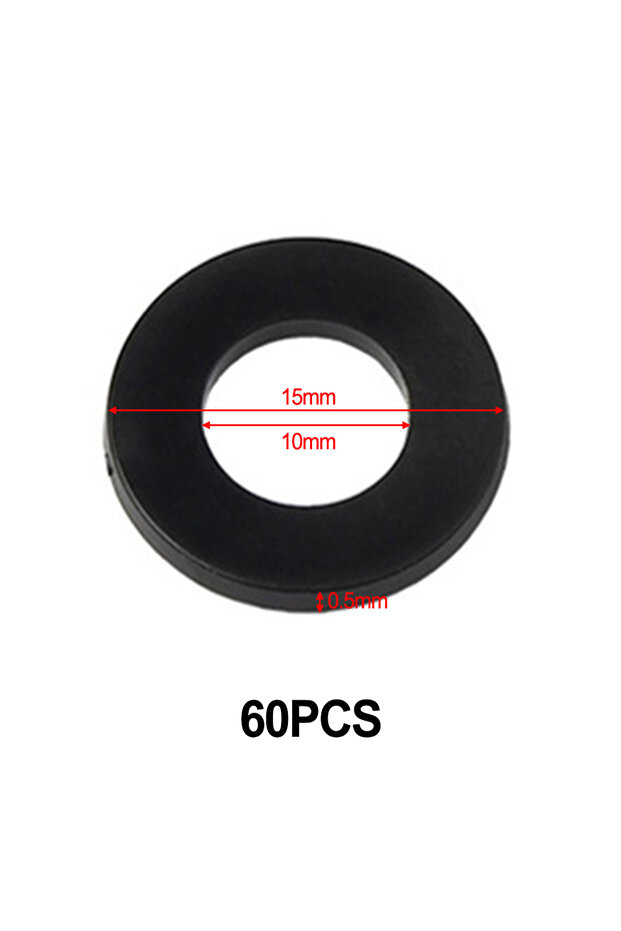 15mmx10mmx0.5mm 60pc Fitting Rings Washer White Plastic For Door Hinge 0.5-1.2mm Nylon Gasket High T