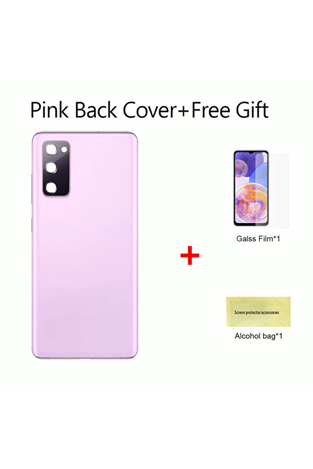 Pink back cover For Samsung Galaxy S20FE S20 FE G780F Back Battery Cover Rear Door Housing Cover Rep