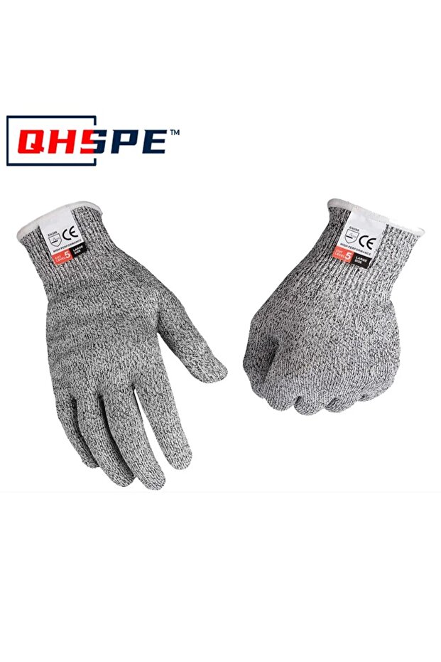 XL GRAY Grade 5 Cut Resistant Gloves Kitchen HPPE Scratch Resistant Glass Cutting Safety Protection