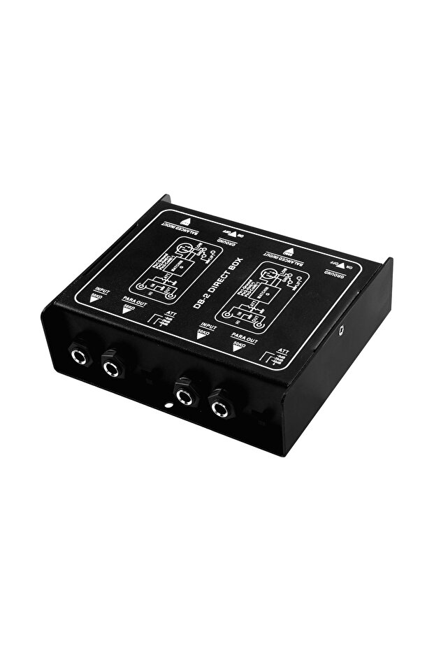 black Premium Dual-Channel Passive DI Box Balanced/Unbalanced Signal Converter with XLR & TRS Ports