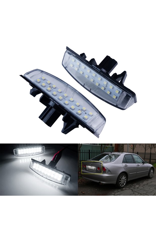6000K WHITE 2x LED License Number Plate Light For Lexus IS300 IS200 LS430 GS300 RX330 HS250h Toyota