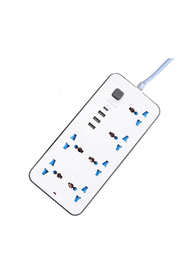 UK Type 12 Power Multi Tap Universal Plug EU US UK Outlet Power Strip with 2m Extension Cord AC Type