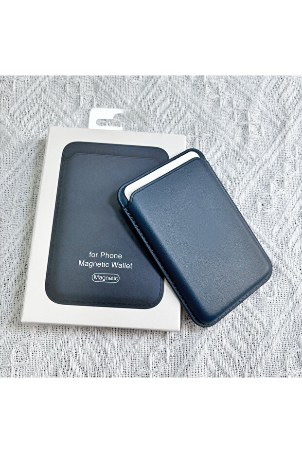 Navy blue For Magsafe Leather Wallet For iPhone 16 12 13 14 15 17 Pro Max Plus Magnetic Card Holder