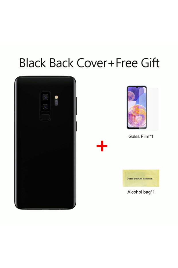 For S9Plus Black For Samsung Galaxy S9Plus/S9+ Back Cover Battery Back Cover Glass Panel Rear Door