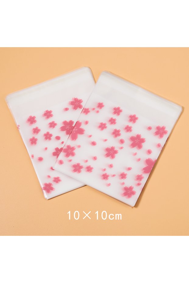 10x10cm 100pcs Plastic Packing Bags Flower Self-Adhesive Bags OPP Pouches for Jewelry Gifts Biscuits