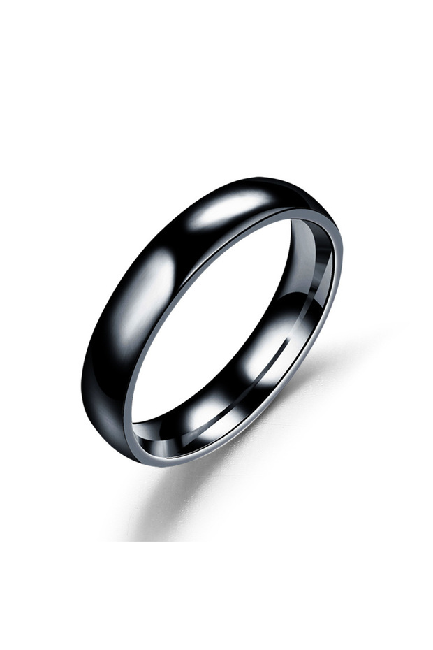 9 4MM Black 2mm Thin Stainless Steel Rings Rose Gold Fashion Simple Titanium Steel Rings for Women G