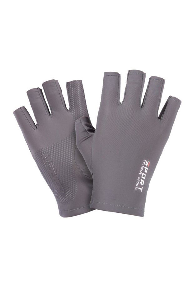 Half Gray 1 Pair Outdoor Sport Fishing Gloves Touch Screen Thin Anti Uv Protective Gear Motorcycle R