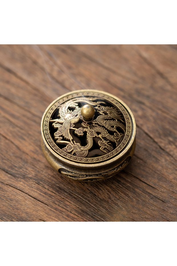 ZS77-10-LF Vintage Alloy Incense Burner Stick Holder Three Legged Hollow Out Mini Sandalwood Censer
