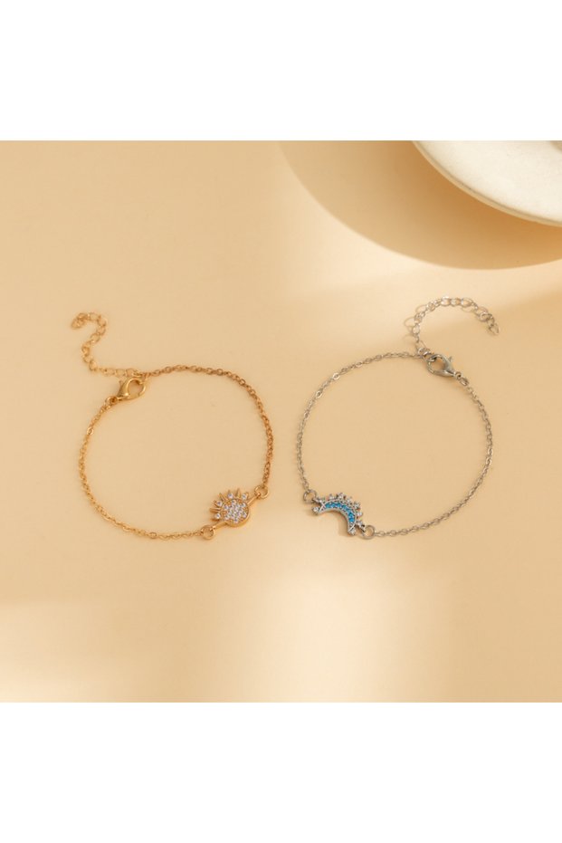 3 New Stainless Steel Magnetic Sun Moon Couple Necklace Fashion Chain for Men and Women Good Friend