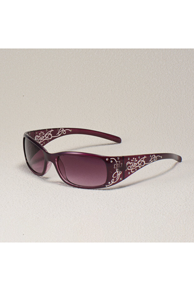 C1 Pattern Decoration Diamond-Encrusted Square Frame Sunglasses Retro Style Daily Classic Fashion La