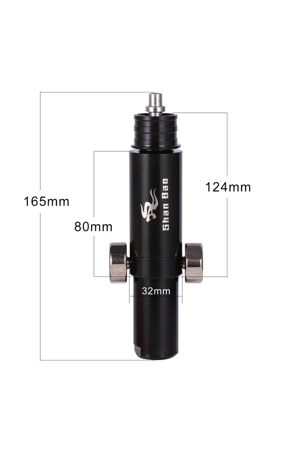 Shan Bao Black Diving Valve with Built-in Regulating Switch Connector, Stabilizes Output Air Pressur