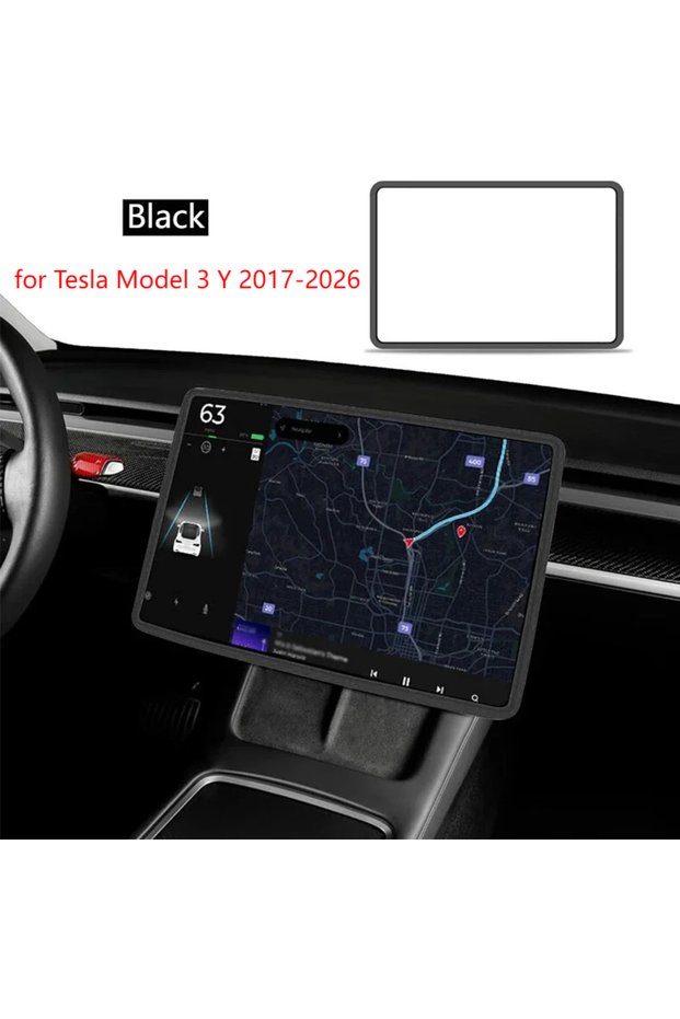 Black Screen Frame For New Tesla Screen Protector Frame Display Edge Body Cover Central Control Acce