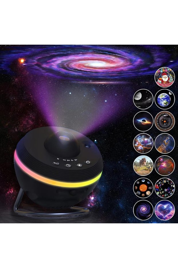 Black Galaxy Meteor Projector Night Light Lamp 360° Rotary Planetarium Projector 4K HD Star Projecto