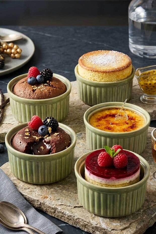 4 Hologram Porcelain Soufflé Dish – Oven Airfryer Microwave Dish