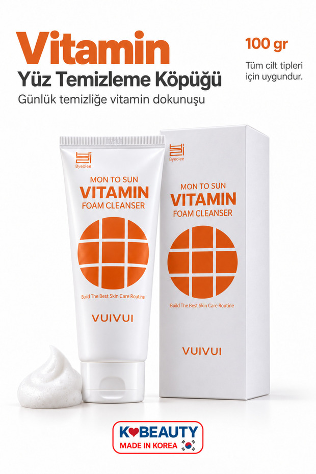 Vitamin10 Foam Cleanser - Facial Cleansing Foam with 10 Vitamins for Tired Skin, 100g