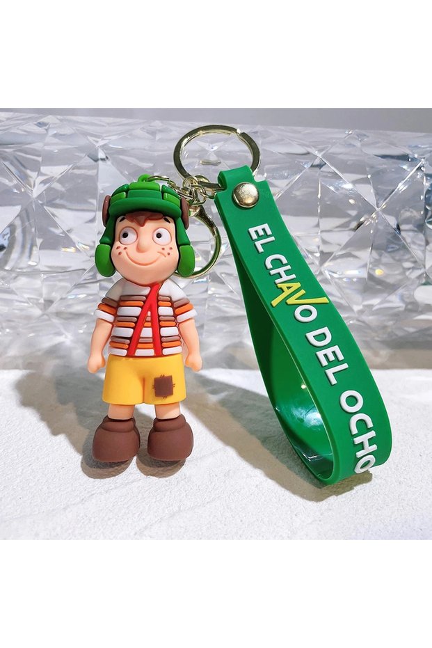 E006-4 Lively and Humorous Anime El Chavo Del Ocho Keychain - Funky Key Ring for Bags, Cars, and Gif