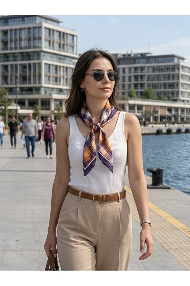 Timeless Plaid Pattern 55X55Cm Bandana/Scarf