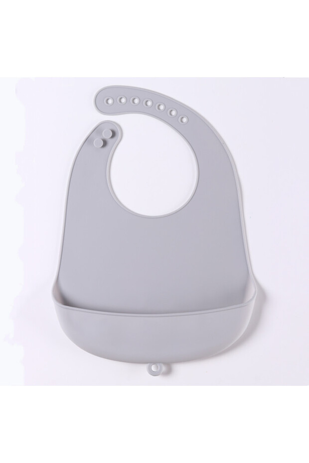 One Size silver grey 1/2pcs Food Grade Silicone Baby Eating Bibs Easy to Clean Baby Bibs Drool Towel
