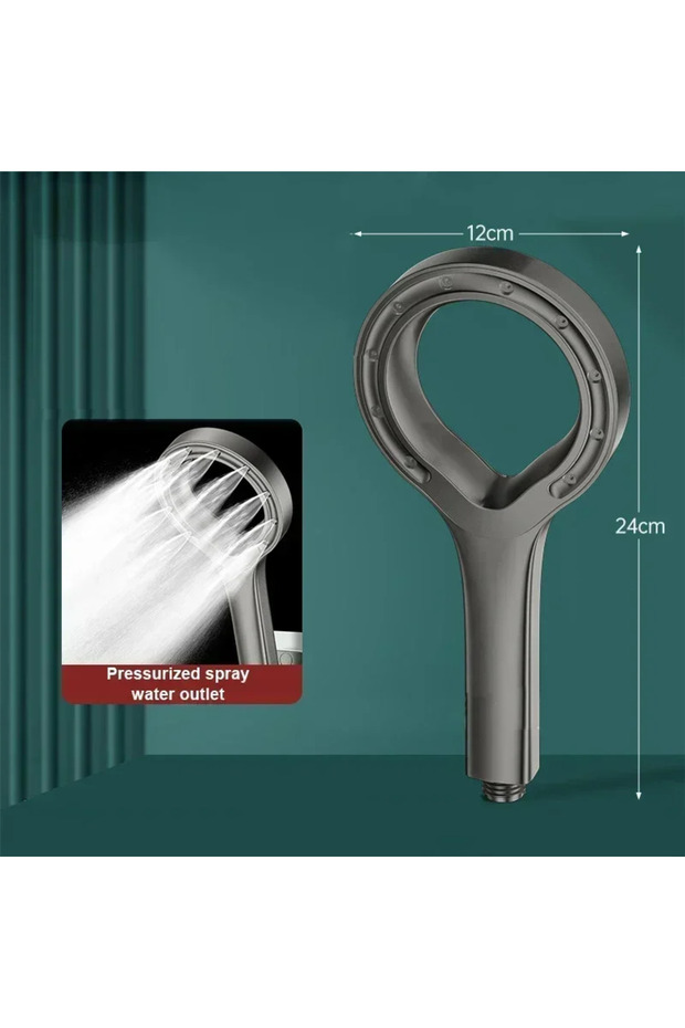1PC-grey Bathroom Shower Head Pressurized Hand-held Shower Head Large Panel Pressurized Shower Acces