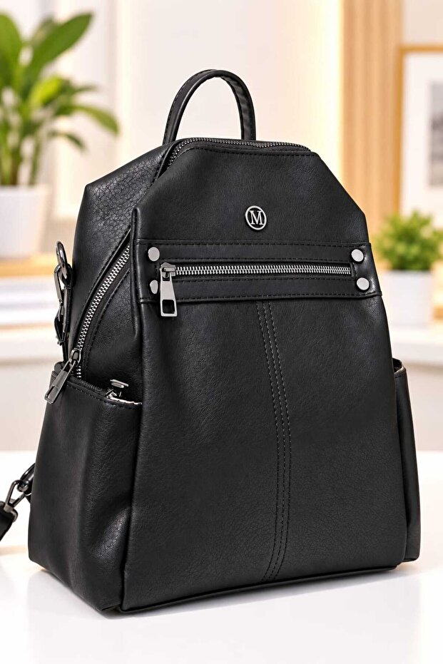 Women's Hand, Shoulder and Backpack Madame Vera Mv075 Black
